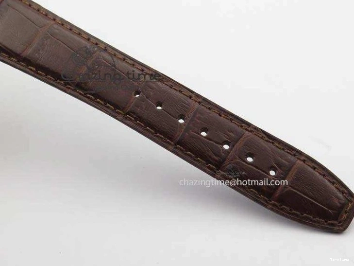 MIROTIME 0122 Sustainable Portuguese IW5444 SS White Dial RG Numbers On Brown Leather Strap A 7256